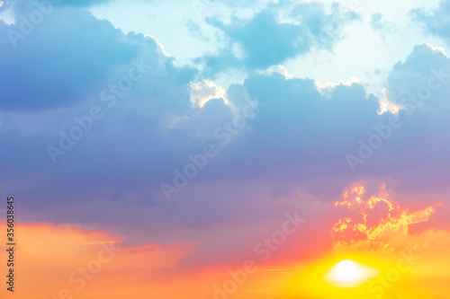 The background of beautiful natural sunsets with cloud