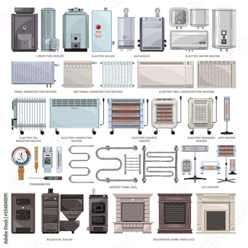 Electric heater vector cartoon set icon. Vector illustration boiler on white background. Isolated cartoon set icon electric heater .
