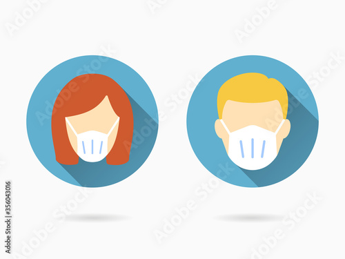 Medical face mask icon for graphic and web design.
