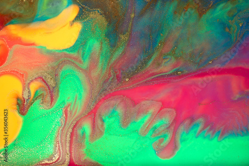 Fototapeta Naklejka Na Ścianę i Meble -  Bright liquid abstract smeared colorful background.