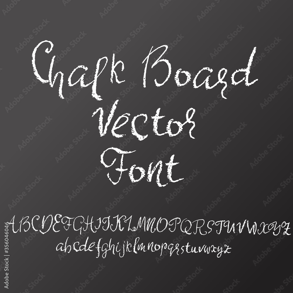 Handwritten vector chalked alphabet. Imitation texture of chalk. Modern hand drawn font. Vector illustration. Handwritten vector chalked alphabet. Imitation texture of chalk. Modern hand drawn font. Vector illustration.