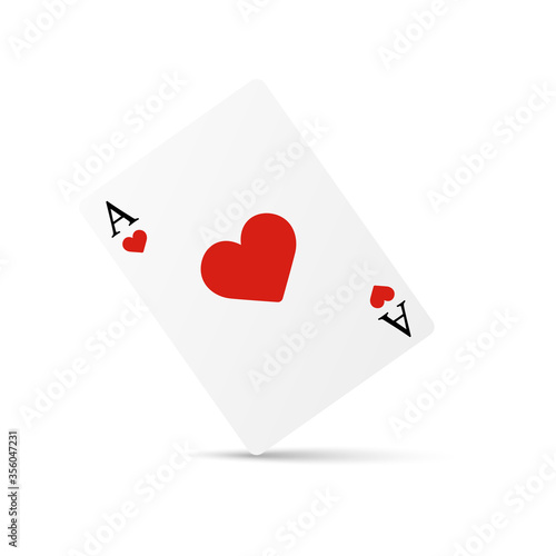 Set of four of a kind aces playing cards. Realistic vector