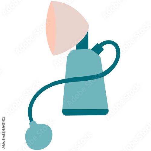 breast pump, flat, isolated object on a white background, vector illustration,