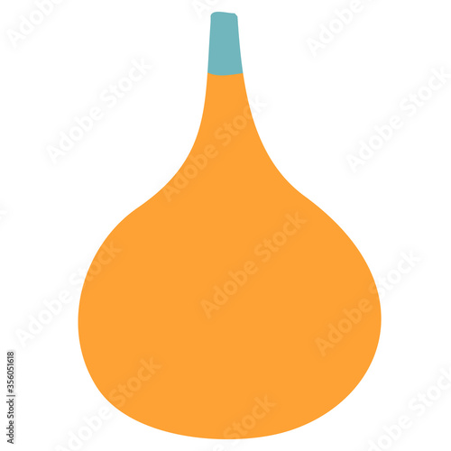 Enema sign. Flat orange icon with overlapping linear black icon with gray shadow at whitish background. Illustration, vector illustration,