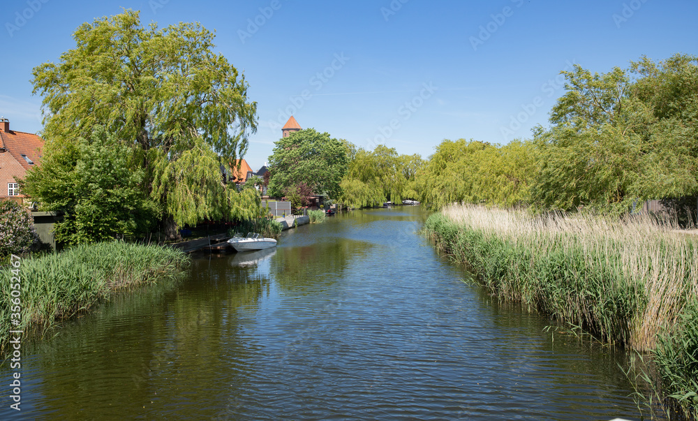 view over the river with blue sky