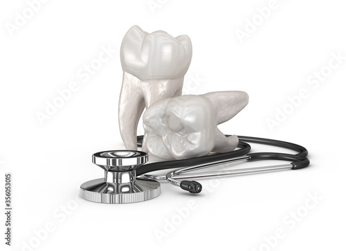 Dental tretament, 3D illustration concept icon photo