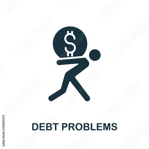Debt Problems icon. Simple element from business organization collection. Creative Debt Problems icon for web design, templates, infographics and more