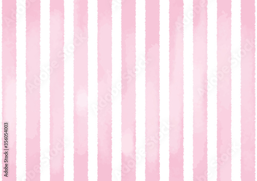 【 A4 / Pink / Vertical 】Hand painted watercolor stripes, abstract watercolor background, vector illustration