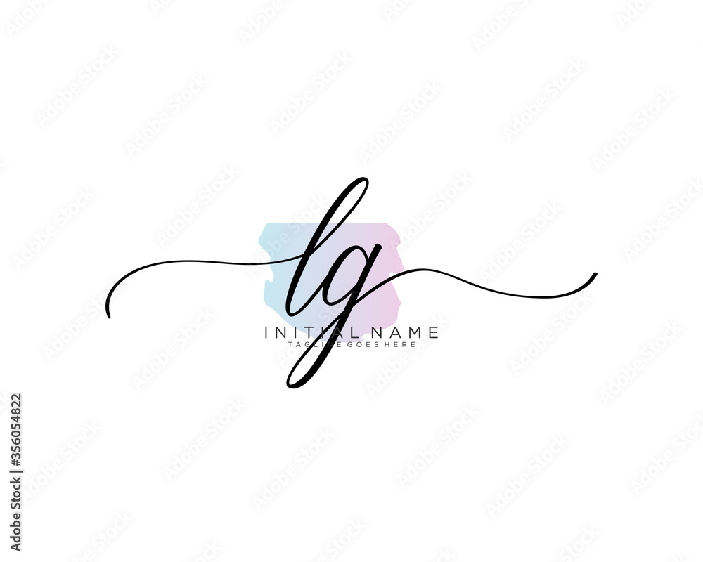 L G Initial handwriting logo vector L G Initial handwriting logo vector