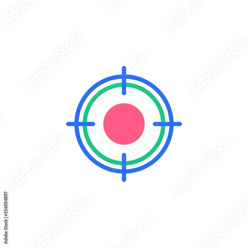 Geo targeting flat icon, vector sign, gps target colorful pictogram isolated on white. Symbol, logo illustration. Flat style design