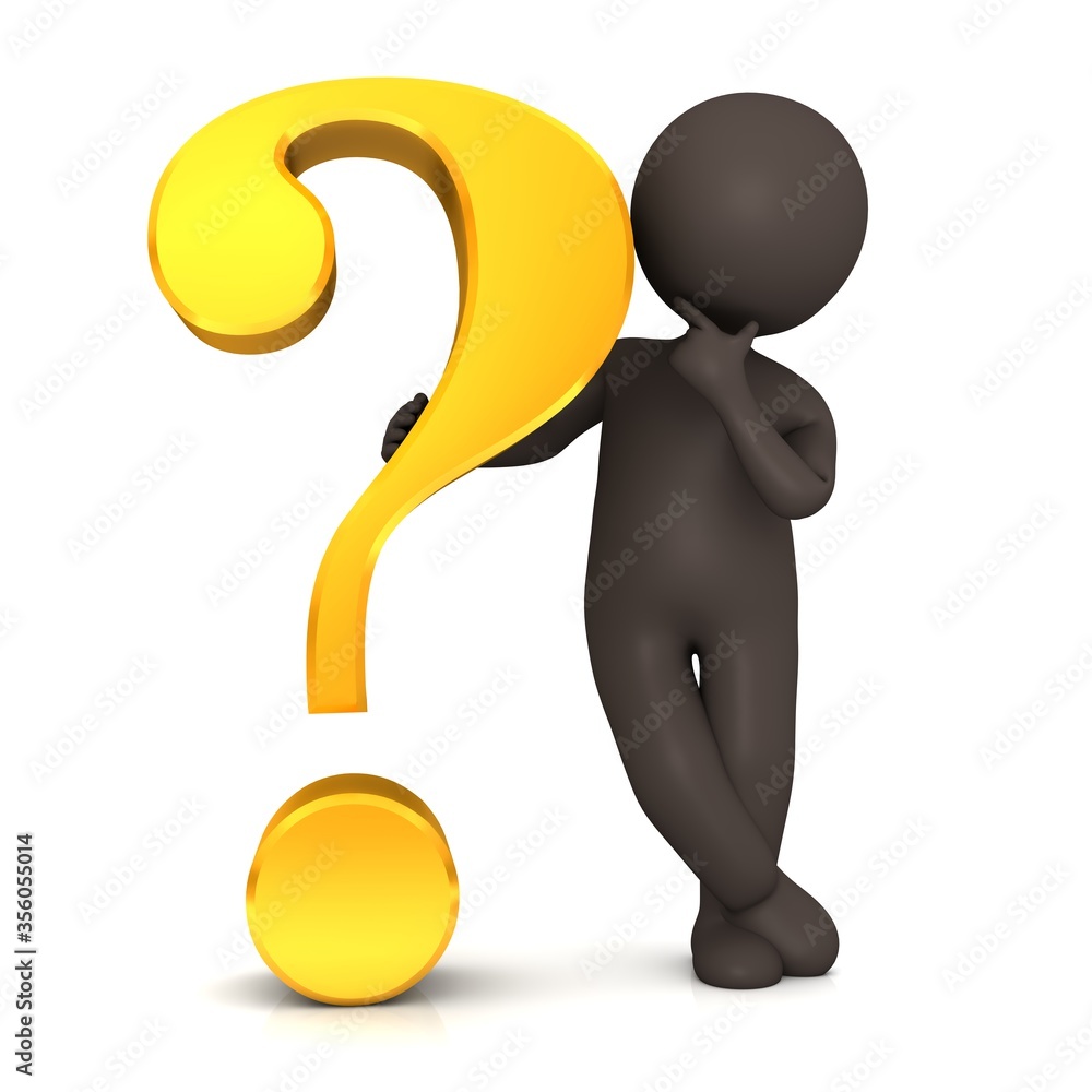 Golden question mark black asking man interrogation point sign 3d Golden question mark black asking man interrogation point sign 3d
