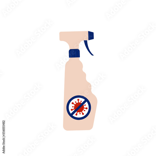 Antiseptic in a spray bottle. Vector illustration, flat cartoon design, eps 10.