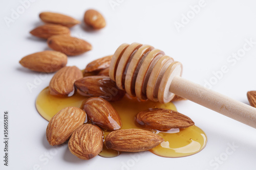 Honey and almond nuts or 