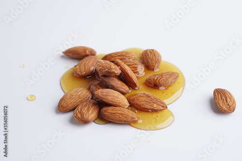 Honey and almond nuts or 
