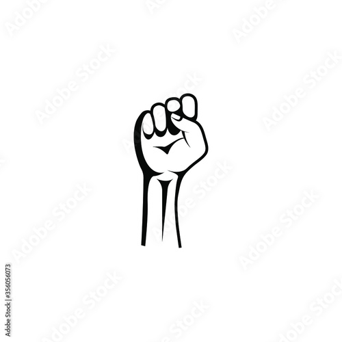 Woman's fist raised up. Vector illustration, flat design, eps 10. Concept: gender equality, feminist movement, women's movement, world women's day, strong women of the world, icon, symbol.
