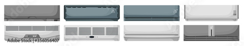 Air conditioner cartoon set icon.Vector illustration illustration condition on white background .Cartoon vector set icon air conditioner.