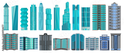 High building isolated cartoon set icon.Vector illustration illustration skyscraper on white background .Cartoon vector set icon high building.