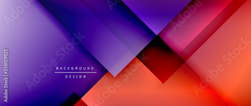 Square shapes composition, fluid gradient geometric abstract background. 3D shadow effects, modern design template