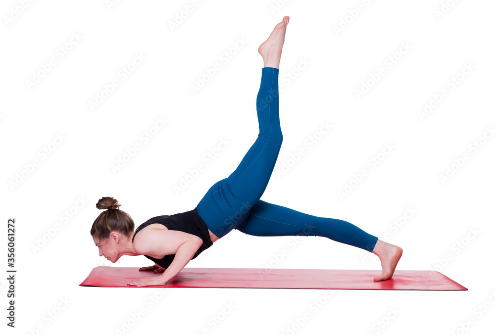 Young woman exercising (fitness, yoga, gymnastics) isoleted on white background Young woman exercising (fitness, yoga, gymnastics) isoleted on white background