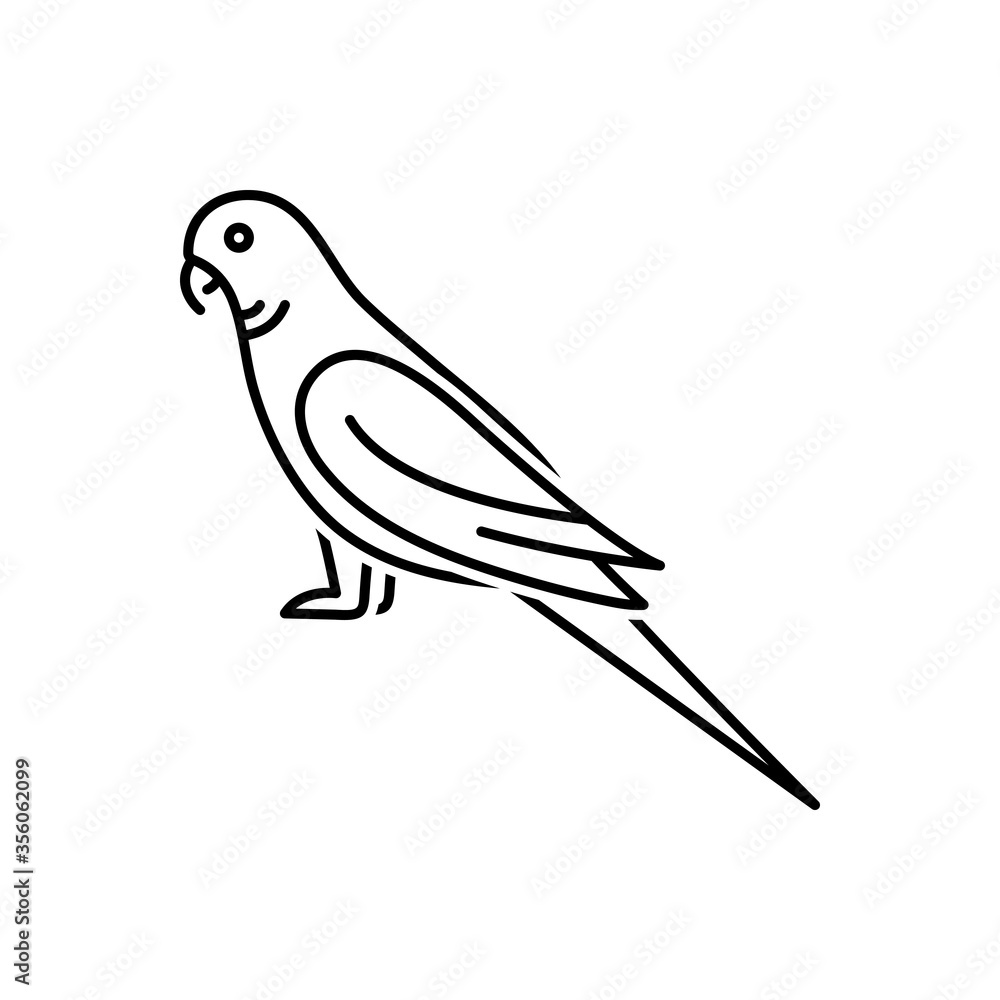 Fototapeta premium Black line icon for parrot 