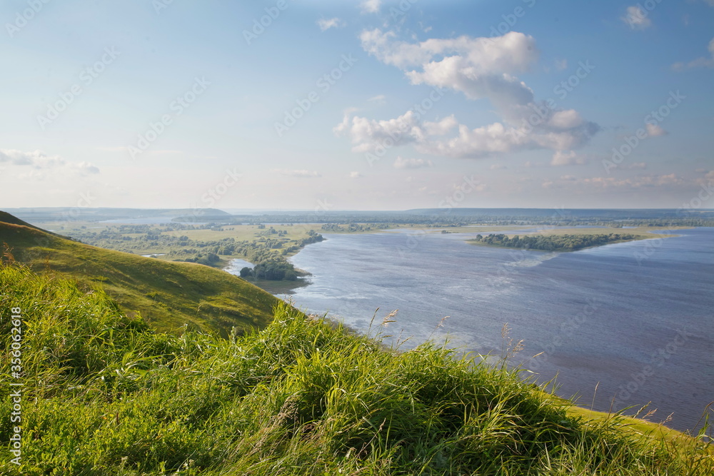 Veiw of beautiful summer landscape with river Veiw of beautiful summer landscape with river