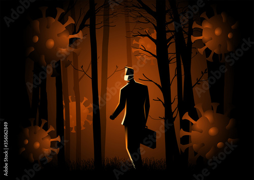Uncertainty in business due Covid-19 pandemic concept