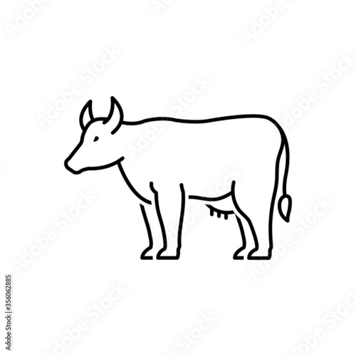 Black line icon for buffalo 
