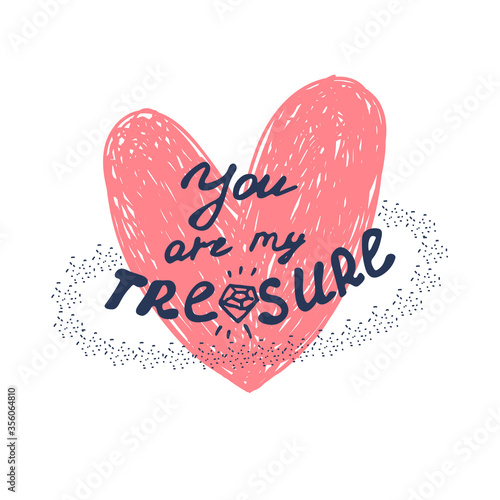 Fotografija Heart with the inscription compliment, you are my treasure