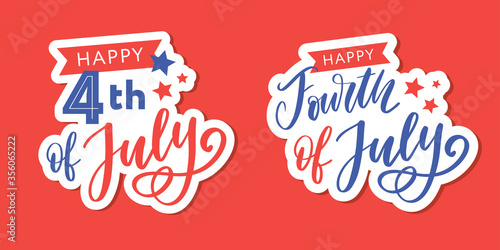illustration of 4th of July Background with American flag