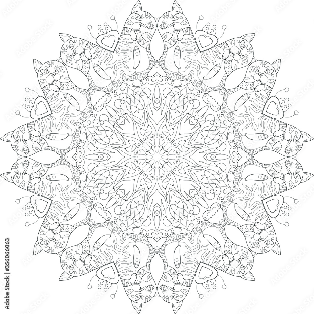 Mandala / Oriental pattern / Adult antistress coloring book / Indian pattern / Tattoo / Zentangle