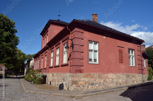 An ancient city, located inside an old fortress. Preserved style and architecture of antiquity. Historical town Fredrikstad.Named after the Danish King Fredericks II.  Fredrikstad,Norway photo