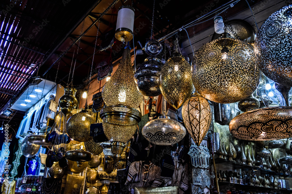 Lamp shop in the Souqs of Marrakech Lamp shop in the Souqs of Marrakech