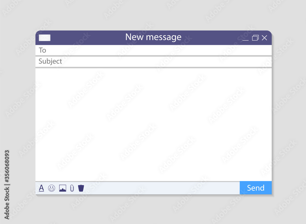 Email Window Mail Template With Interface Blank Send Message In email-window-mail-template-with-interface-blank-send-message-in