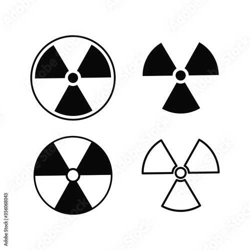 Icon denoting radiation, nuclear hazard, unhealthy atmosphere and soil. Vector illustration, eps 10.