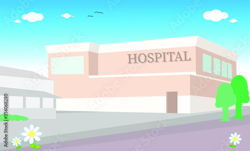 Emergency hospital building vector illustration