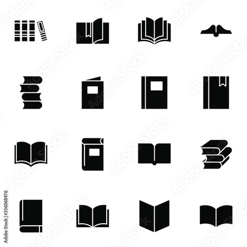 Knowledge, Book, reading icon set. Simple read, education, study solid icon sign concept. vector illustration. 