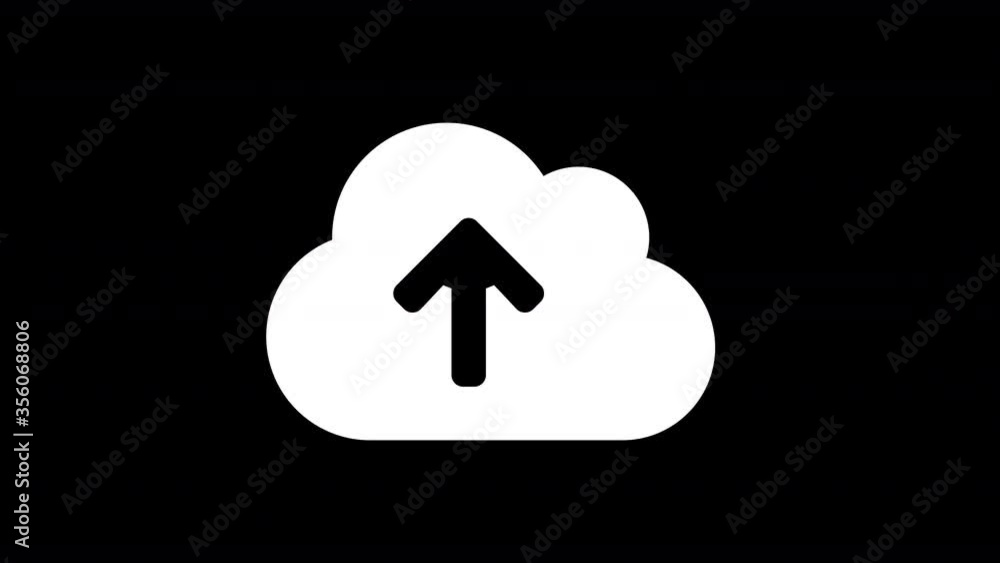 From the Glitch effect arises cloud upload symbol. Then the TV turns off. Alpha channel Premultiplied - Matted with color black From the Glitch effect arises cloud upload symbol. Then the TV turns off. Alpha channel Premultiplied - Matted with color black