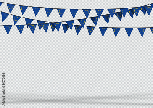 Bunting Hanging Banner EU Flag Triangle Background