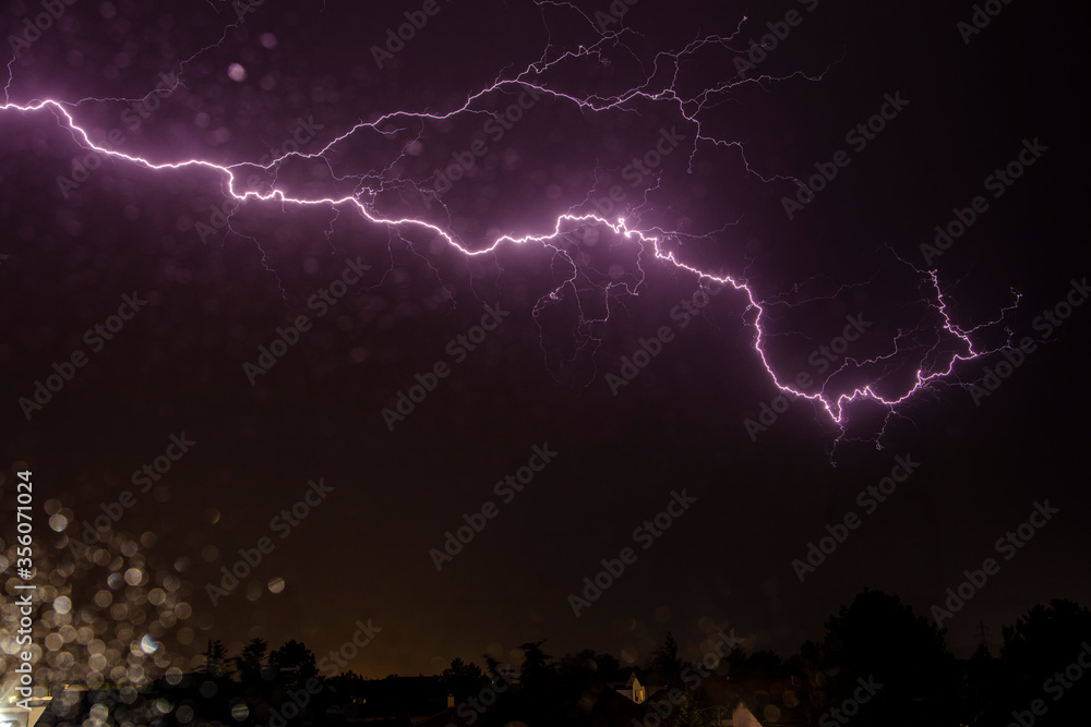 powerful lightning strikes over the night sky powerful lightning strikes over the night sky
