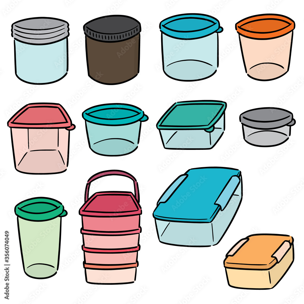 vector set of plastic container vector set of plastic container