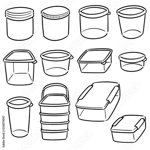 vector set of plastic container