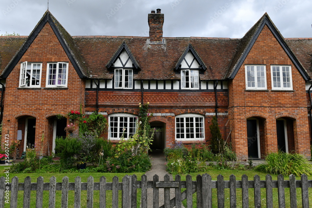 Exterior and Garden of Traditional English Red Brick Houses and Gardens
