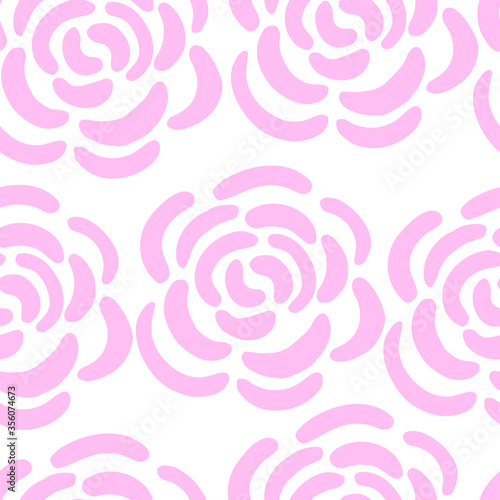 Seamless pattern of simple pink roses in the Scandinavian style. Floral background for wrapping paper and scrapbooking. 