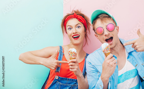 happy couple. Ice cream. Happiness. Couple in love. Love. 