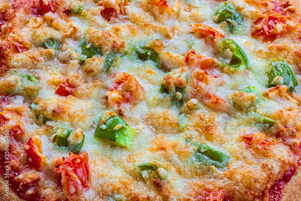 Top View Closeup of Homemade Italian Pizza Top View Closeup of Homemade Italian Pizza