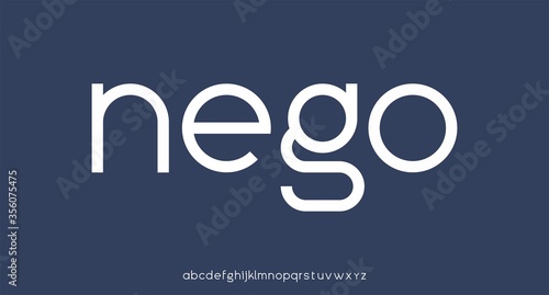nego, modern geometric lowercase typeface alphabet vector photo