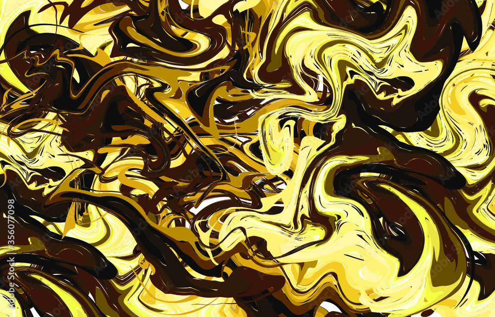 Luxury gold seamless pattern 01. Liquid marble swirl texture. Abstract background. Marbling technique fluid dye design for fabric, tile, interior, postcard, banner, cover, wallpaper, website, Vector.