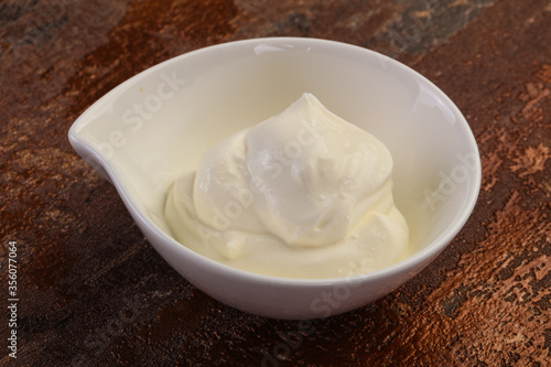 Sour cream in the bowl