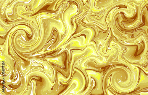 Luxury gold seamless pattern 01. Liquid marble swirl texture. Abstract background. Marbling technique fluid dye design for fabric, tile, interior, postcard, banner, cover, wallpaper, website, Vector.