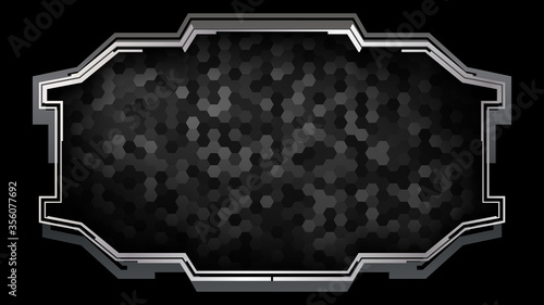 Futuristic frame with a pattern of hexagons.